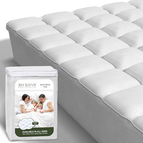 Beckham Hotel Collection Twin Size Waterproof Hybrid Mattress Pad & Protector - White