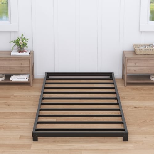 Nailsong 4 Inch Twin Low Profile Bed Frame - Platform Bed, No Box Spring Needed