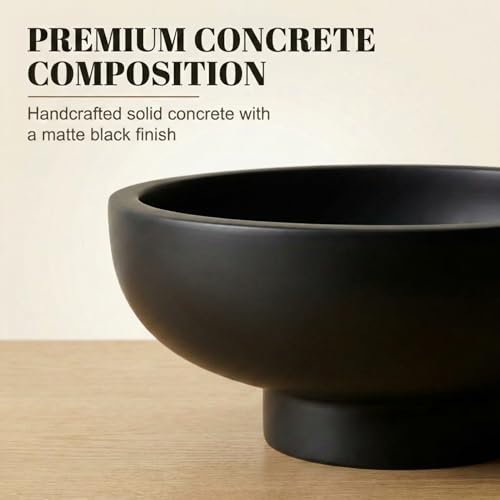 Black Decorative Concrete Bowl - Modern Home Décor & Fruit Centerpiece - Variation of THIS listing