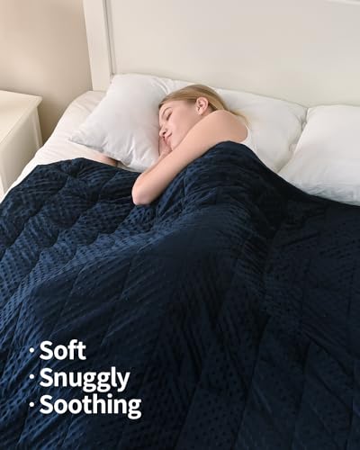 Mr. Sandman Weighted Blanket for Adults Navy Blue 15 lbs Queen Size 60x80"