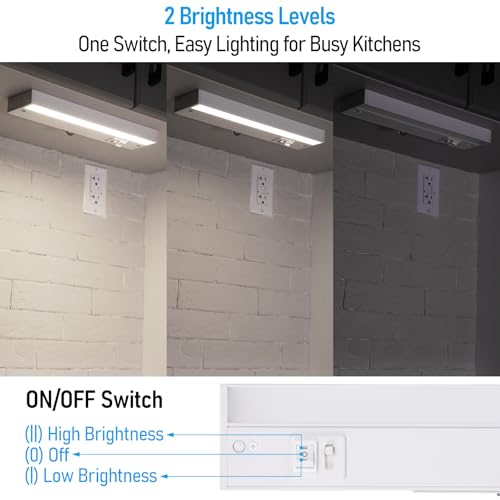 12-Inch LED Under Cabinet Light 4-Pack with Dimmable & 5 CCT Options - White