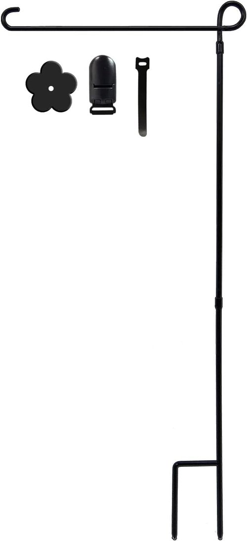 Hogardeck Garden Flag Holder - Sturdy Weather-Proof Metal Stand with Stopper & Clip | Fits American & Fall Flags