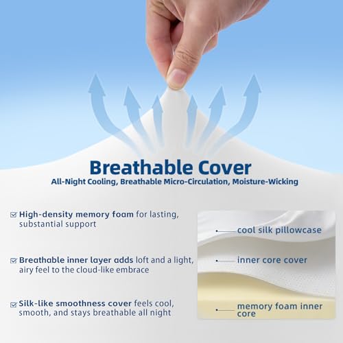Keeyotek Ergonomic Memory Foam Pillow for Side & Back Sleepers