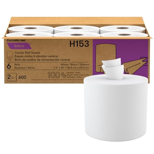 Cascades PRO Select Centerpull Paper Towels 600 Sheets White - Absorbent & Eco-Friendly