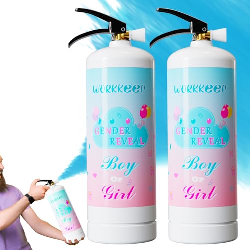 Giant Blue Gender Reveal Fire Extinguisher Pack of 2 - 20+ Feet Outdoor Party Decor