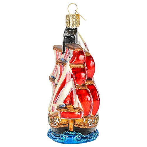 Old World Christmas Pirate Ship Glass Blown Christmas Ornaments - Holiday Tree Decor