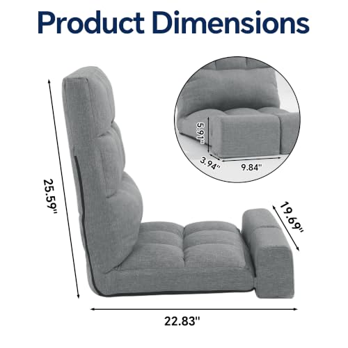 Adjustable Floor Chair with Back Support and Movable Leg Cushions - Gaming Reading Lounge