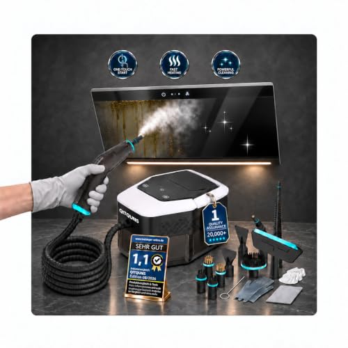 QITQUNS C4 2500W Handheld Steam Cleaner Ivory – 6-Level Steam Control, 1.8L Tank