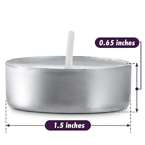 1000 Pack Unscented Tea Light Candles - Long-Lasting, Smokeless, Dripless, White for Weddings, Home, Events