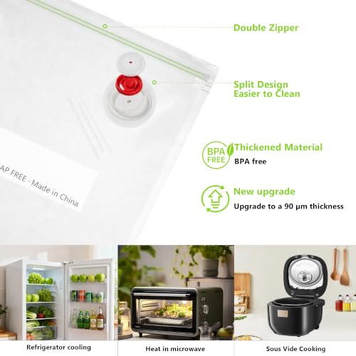 Handheld Food Vacuum Sealer with 30 Reusable Bags - Compact, Cordless, Rechargeable
