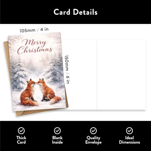 20 Pack Christmas Greeting Cards Bulk Set with Winter Animal Forest Scenes – Eco-Friendly, Made in UK