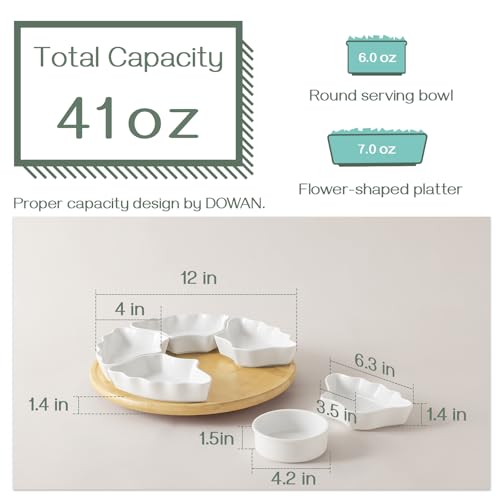 12-Inch Rotatable Serving Tray with Divided Platters for Party & Kitchen