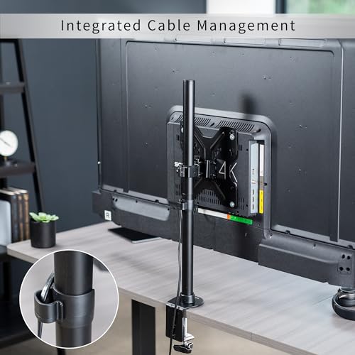 Black TV Desk Mount for 23-55 Inch Screens - Full Motion Height Adjustable
