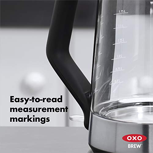 OXO Cordless Glass Electric Kettle - 1.75L Rapid Boil & Easy Pouring