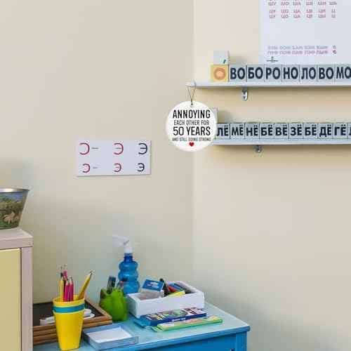 Funny 50th Anniversary Ornament, 50 Year Anniversary Wedding Gifts for Couples Him Her Wife Husband, Annoying Each Other for 50 Years Ceramic Christmas Xmas Ornament Keepsake Decorations