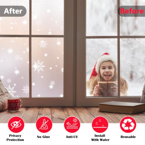Niviy Christmas Snowflakes Window Privacy Film 35.4" x 118" - Static Cling