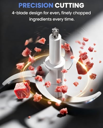LINKChef 10-Cup Electric Food Processor & Meat Chopper - Bright Silver