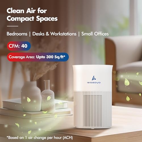 Compact HEPA Air Purifier for Bedroom & Office Up to 300 sq ft - 3-in-1 Filter with Aroma Pad