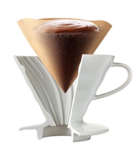 Hario V60 Ceramic Pour Over Coffee Set White Size 02 - 1-4 Cups, Japan Made