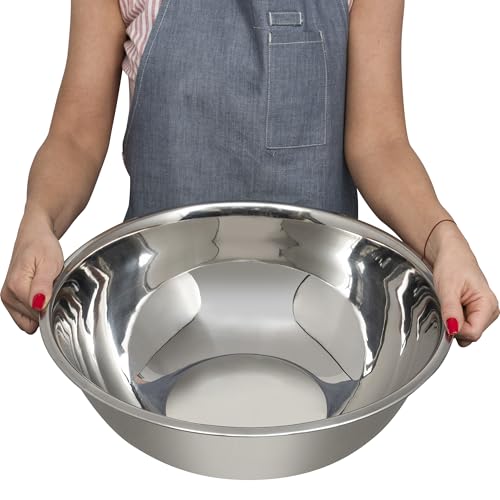 WHYSKO 12 Quart Large Stainless Steel Mixing Bowls Set - 3-Piece Nesting Kitchen Bowls