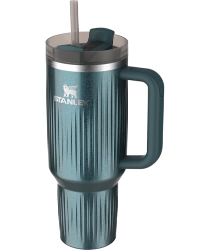 40 oz Insulated Stainless Steel Tumbler with Handle & Straw - Marina Shine Variation