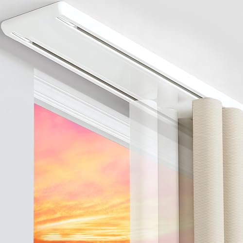 Double Curtain Track Ceiling Mount 10.2ft Silent Aluminum Rod System White Variation of THIS listing