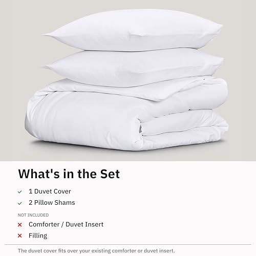 California Design Den Luxury White Queen Duvet Cover Set 92x90 - 3 Piece