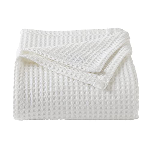 King Cotton Waffle Weave Bed Blanket - Breathable, Soft, Lightweight for All Seasons