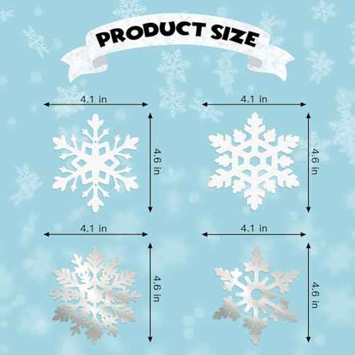 32 Pcs Snowflake Hanging Swirls Party Decoration - Christmas Winter Wonderland Ceiling Decor White Silver Snowflake Ornaments Garland for Winter Holiday Party Decorative Frozen Theme Party Supplies