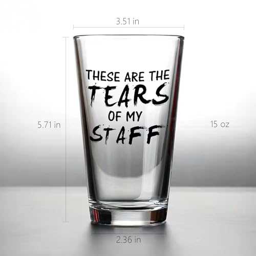 CASUVEA Tears of My Staff Beer Glass - Funny Christmas Boss Gift, Office Humor