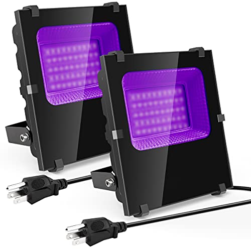 400W Outdoor Black Light Flood Light - High Power UV LED for Glow Party & Halloween - 2 Pack Variation 400
