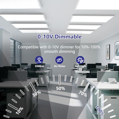 2x4 LED Flat Panel Light Surface Mount - 70W, Dimmable, 5 CCT & Wattage Variants - Includes Variation 1