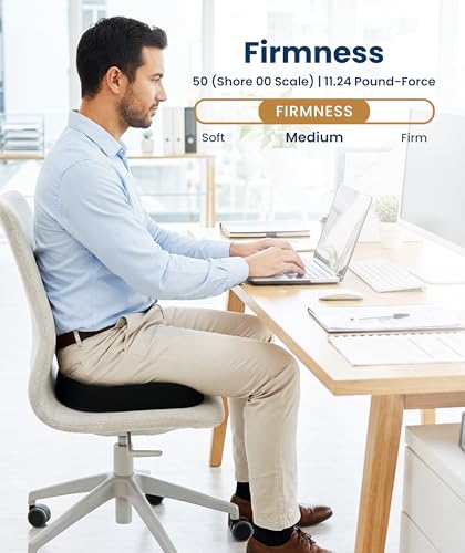 Everlasting Comfort Memory Foam Seat Cushion for Office & Car - Large Black