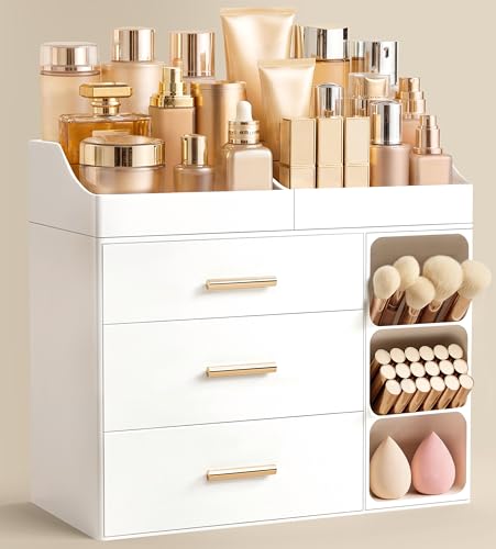 HBlife Makeup Organizer Countertop with Brush Holder,Large Bathroom