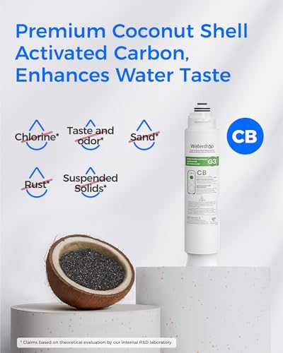 Waterdrop G3-2CFCB Filter, Replacement for G3-W & G3P600 G3P800 RO