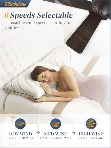 Fanbulous 42 Inch Modern Ceiling Fan with Light Remote Control, Flush Mount