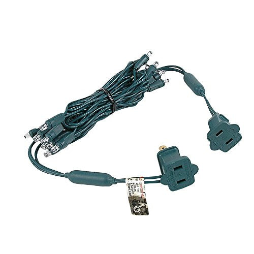 Novelty Lights 7 ft String Light Set with 20 LED Warm White on Green Wire - Connectable