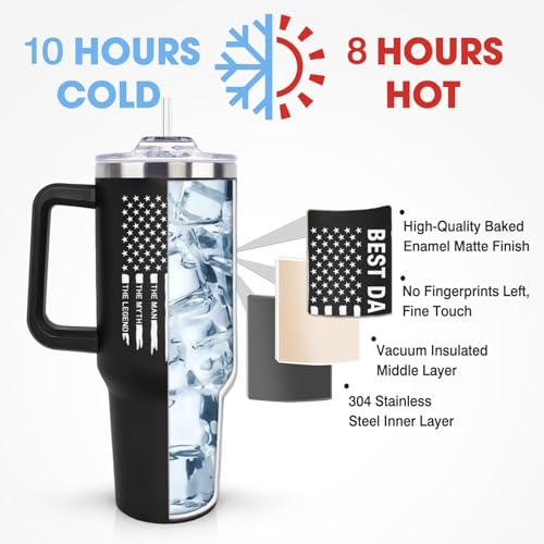 40 Oz Best Dad Tumbler - Fathers Day Gift for Dad from Daughter Son