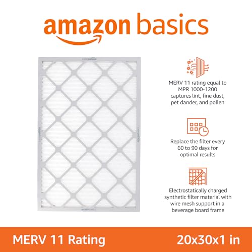 20x30x1 Air Filter MERV 11 for HVAC Systems - 6 Pack
