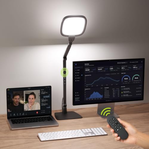 LED Desk Lamp for Home Office with 50+ Brightness Modes, Adjustable 4-Joint Swing Arm