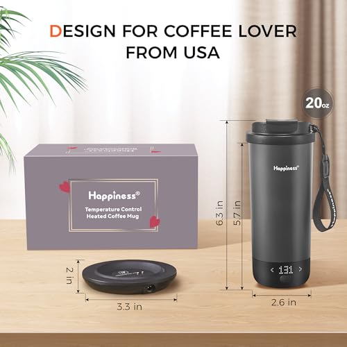 Self-Heating Travel Coffee Mug - 20oz Black Temperature Control Smart Cup