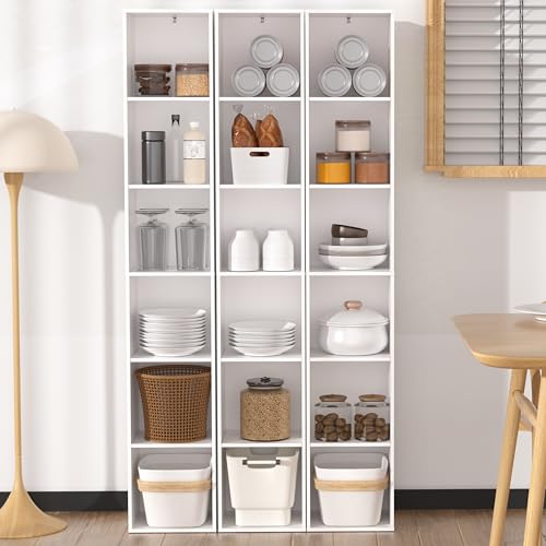 NewBeth White 6-Cube Storage Organizer - Modern Freestanding Shelving Unit for Living Room & Bedroom