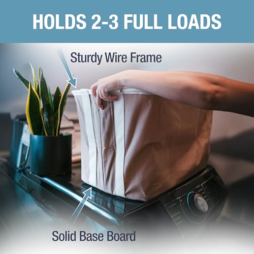 Cream Herringbone Collapsible Laundry Basket 2 Pack - 60L Space-Saving Storage