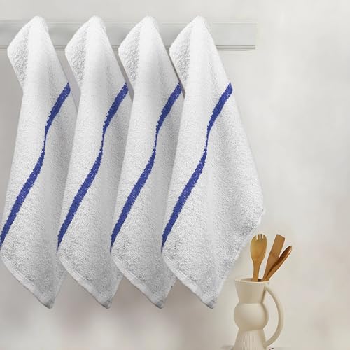 Reed&Pick Blue Stripe Kitchen Towels Pack of 60, 16x19 Multi-Purpose Absorbent Cloths
