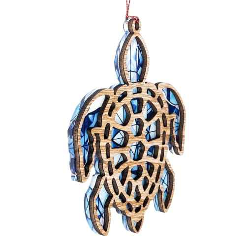 Sea Turtle Christmas Ornaments 2025, Sea Turtle Gifts for Women Men, Suncatcher Ornament with Story Card, Beach Christmas Ornaments for Tree, Sea Lover Gifts, Presents for Friendship
