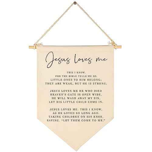 Bible Verse Sign-Scripture Decor-Baby Banner Shower Gift-Sunday Shool Song Decor-Flag Decoration Gifts for Baby Boys Girls Kids-Banner Wall Present for Nursery Infant Room Playroom Bedroom Front Door