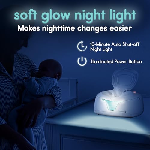 Hiccapop Baby Wipe Warmer & Dispenser - White, Keeps Wipes Moist & Warm