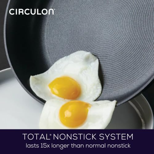 Circulon Symmetry 10" & 12" Hard Anodized Nonstick Frying Pan Set, Black