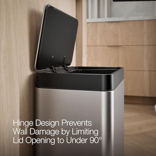 Kohler 20942-ST 8 Gallon Compact Hands-Free Stainless Steel Trash Can with Foot Pedal