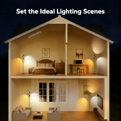 SIBRILLE 36W LED Tree Floor Lamp with Remote - Deep Black